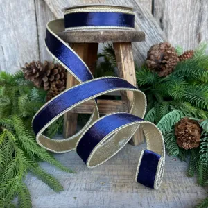 1" Navy Blue Velvet Ribbon, Navy Satin Velvet Ribbon