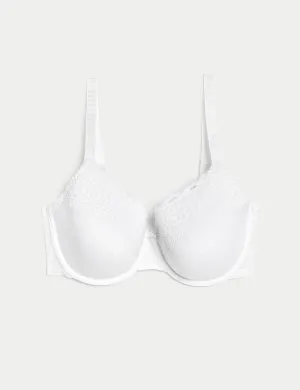 A-E Marks & Spencer Full Cup Lace Trim Bra, White