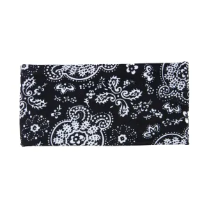 Black Bandana Bamboo Jersey Lined Sweatband