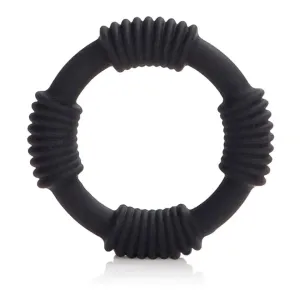 Colt Silicone Stretchy Black Cock Ring with Stimulating Ridges