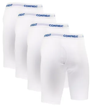 Comfneat Men's 9 inch Boxer Briefs Stretchy Cotton Spandex Underwear with Fly 4-Pack