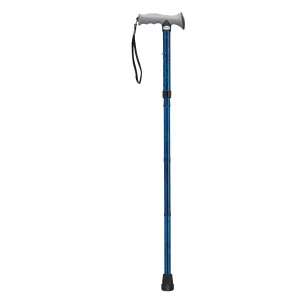 Drive Medical rtl10370bc Adjustable Lightweight Folding Cane with Gel Hand Grip, Blue Crackle