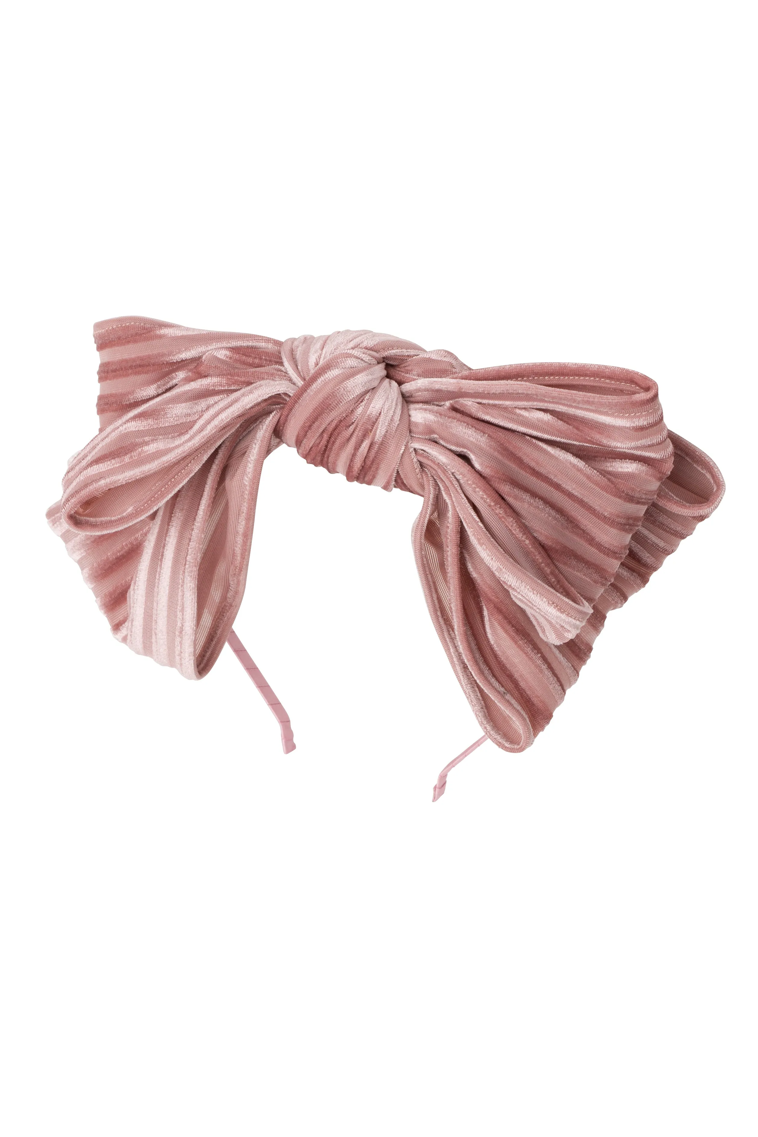 Floppy Velvet Stripe Headband - Blush