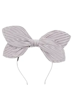 Growing Orchid Headband - Silver Velvet Stripe