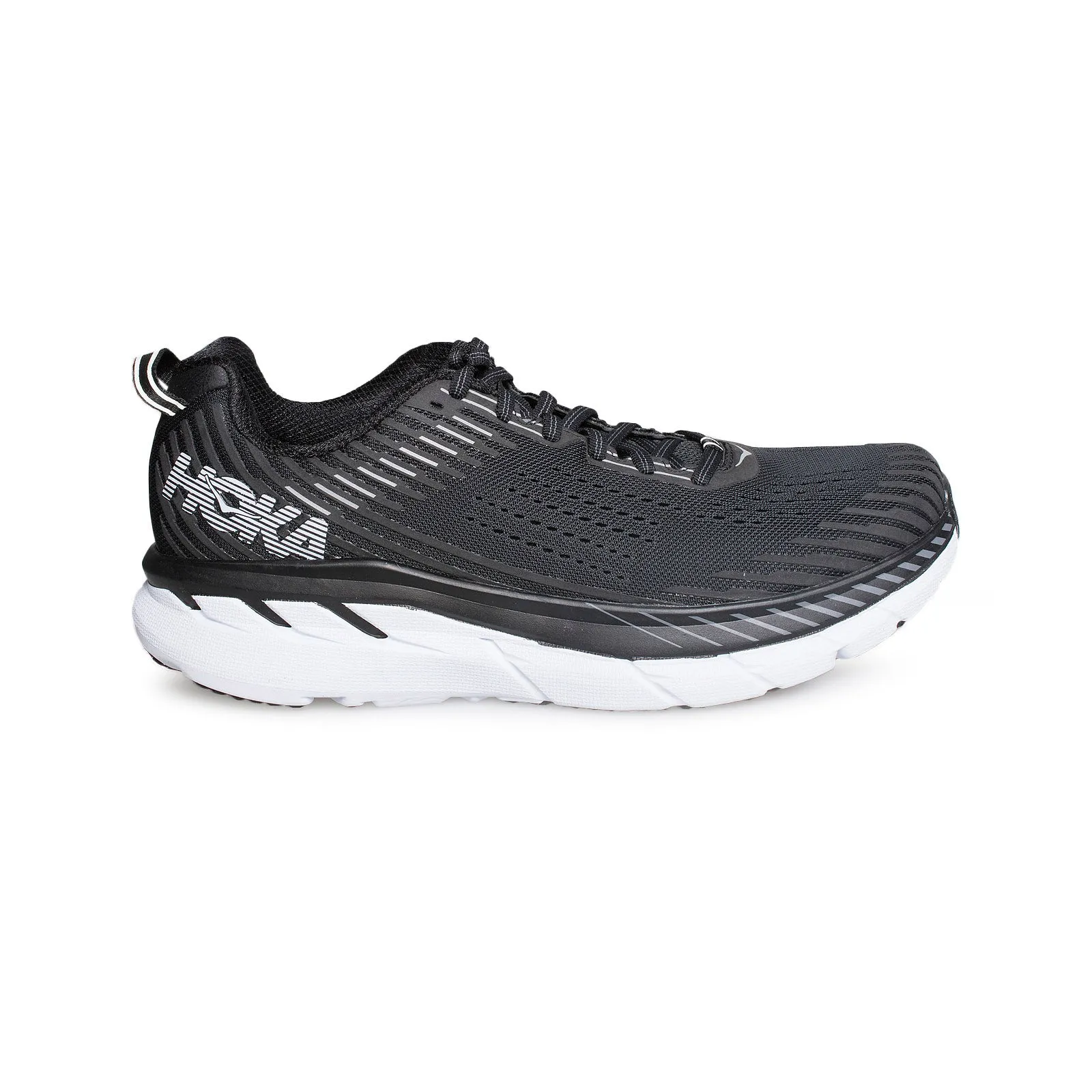 HOKA Clifton 5 Black / White Shoes - Men's