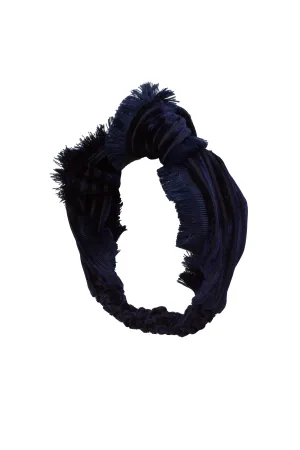 Knot Fringe Wrap- Navy