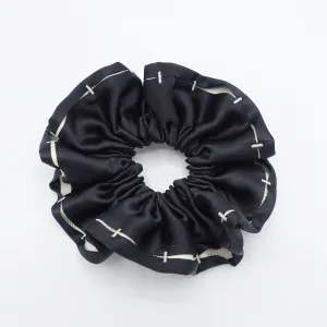 satin stitch scrunchies, black scrunchies for women