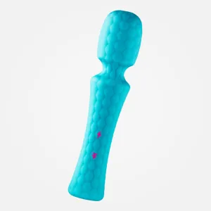 Ultra Wand - Rechargeable Flexible Textured Wand Vibrator - Turquoise