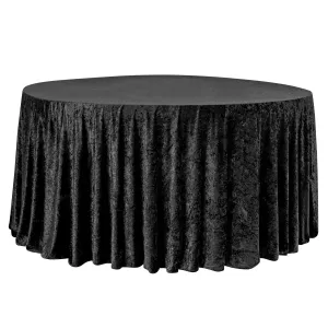 Velvet 120" Round Tablecloth - Black