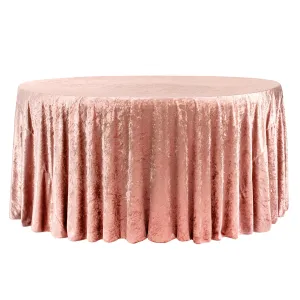 Velvet 120" Round Tablecloth - Cinnamon Rose