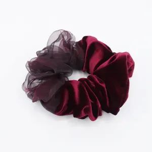 velvet scrunchies tulle block scrunchie for women